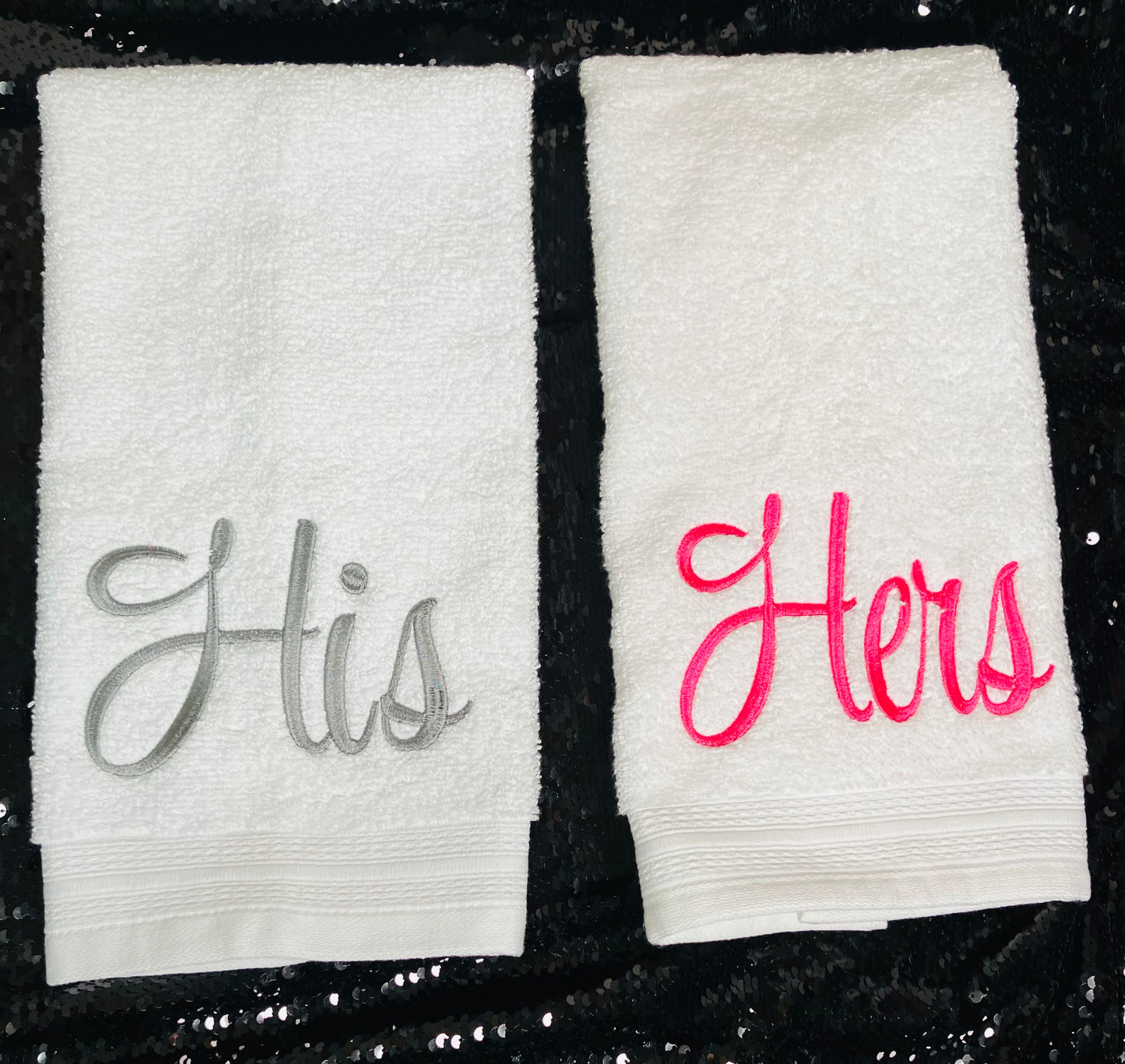 His and Hers Hand Towel Set