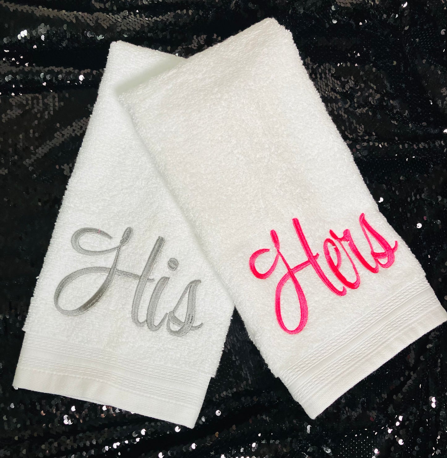 His and Hers Hand Towel Set