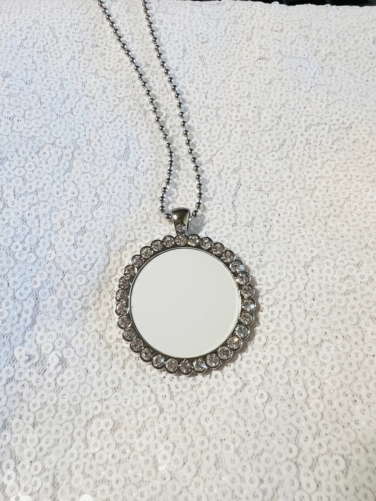 Round Bling Photo Necklace