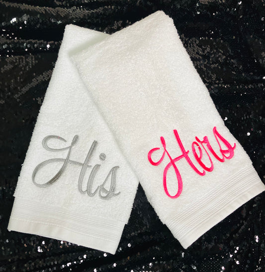 His and Hers Hand Towel Set
