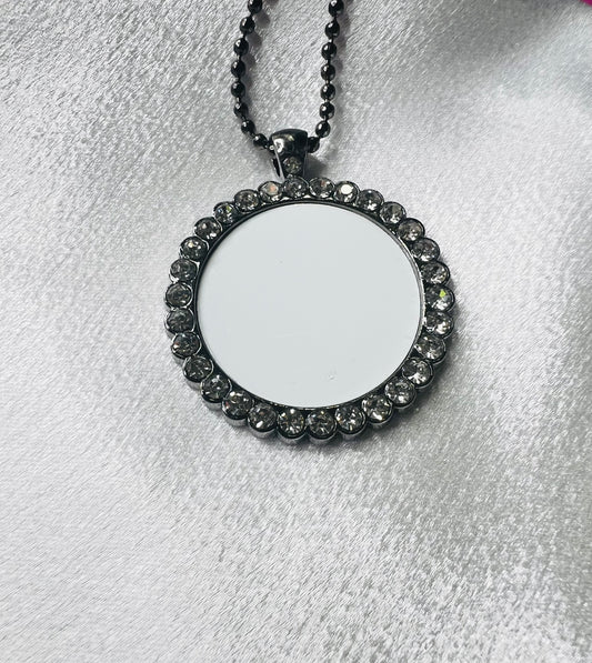 Round Bling Photo Necklace